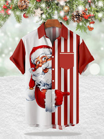 Christmas Graphic Stripe Shirt Shirts & Polos coofandystore Red S 