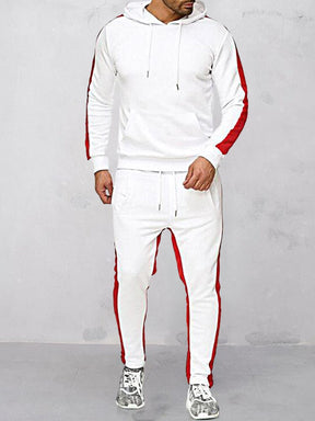 Round Neck Pullover Hoodie Sport Sets Sports Set coofandystore White M 