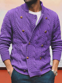 Coofandy Double-breasted Knitted Sweater Sweaters coofandystore Purple M 