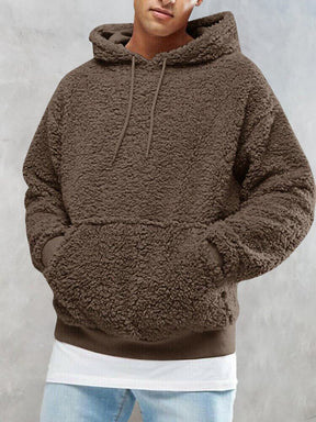 Thermal Fluffy Fleece Pullover Hoodie Hoodies coofandystore Brown S 