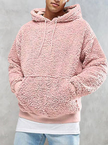 Thermal Fluffy Fleece Pullover Hoodie Hoodies coofandystore Pink S 