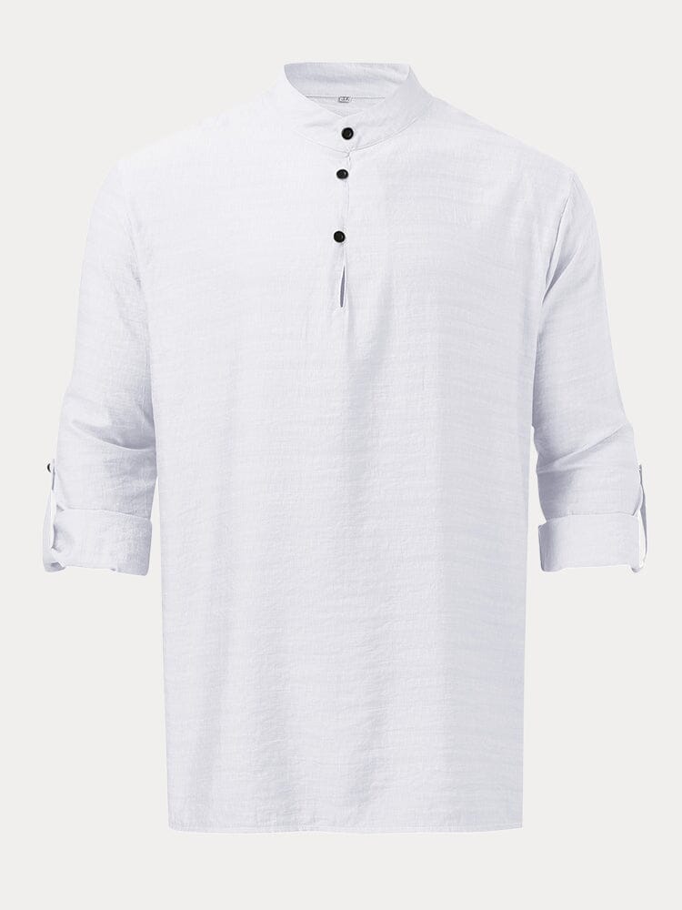 Linen Henry Long-sleeved Beach Shirt Shirts coofandystore 