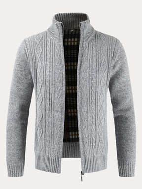Cardigan Knitted Stand-up Collar Sweater Coat Coat coofandystore Light Grey S 