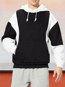 Color Blocking Fashion Casual Hoodie Hoodies coofandystore White-Black S 