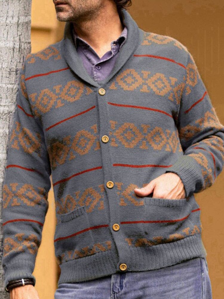 Striped Jacquard Cardigan Sweater Coat Coat coofandystore 