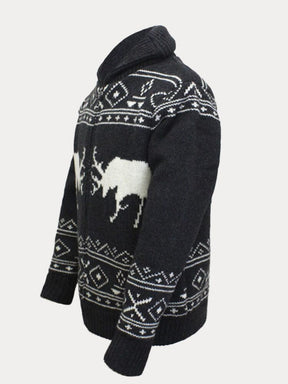 Deer Printed Sweater Coat Sweaters coofandystore 