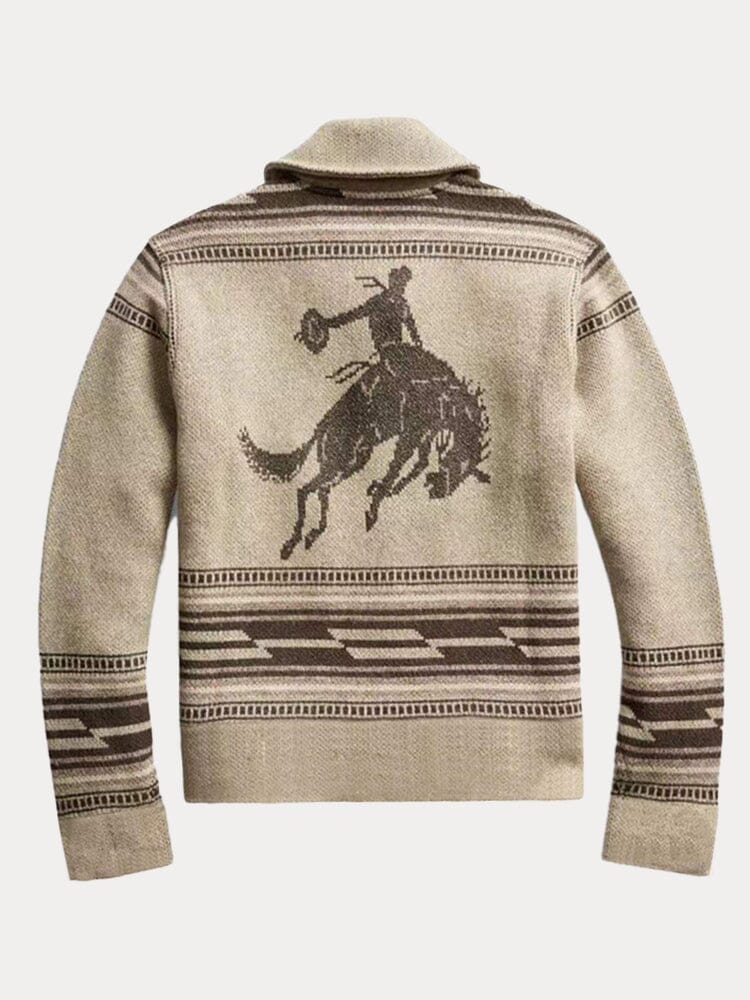 Jacquard Knit Lapel Cardigan Sweater Sweaters coofandystore 