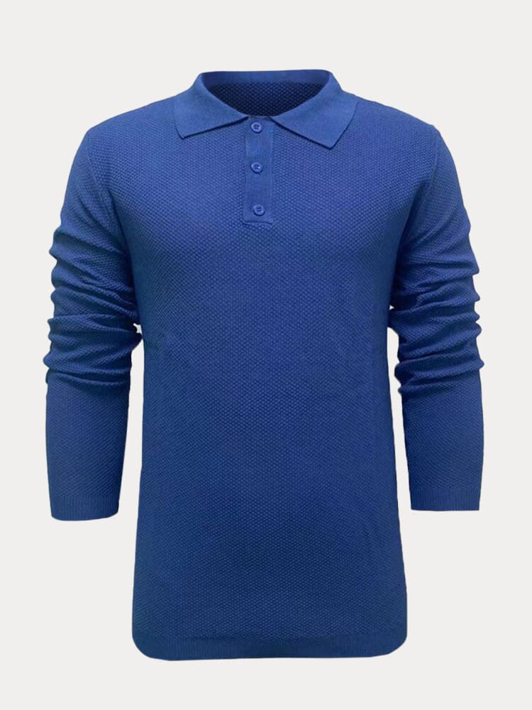 Solid Slim Fit Knit Polo Shirt Polos coofandystore 
