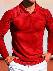 Slim Fit Stretchy Polo Shirt Polos coofandystore Red S 