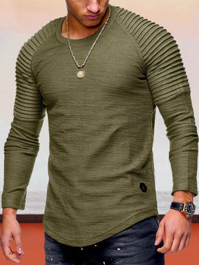 Unique Sleeves Solid Top T-Shirt coofandystore Army Green M 