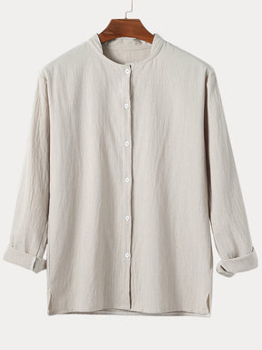 Solid Color Cotton Linen Shirt Shirts coofandystore 