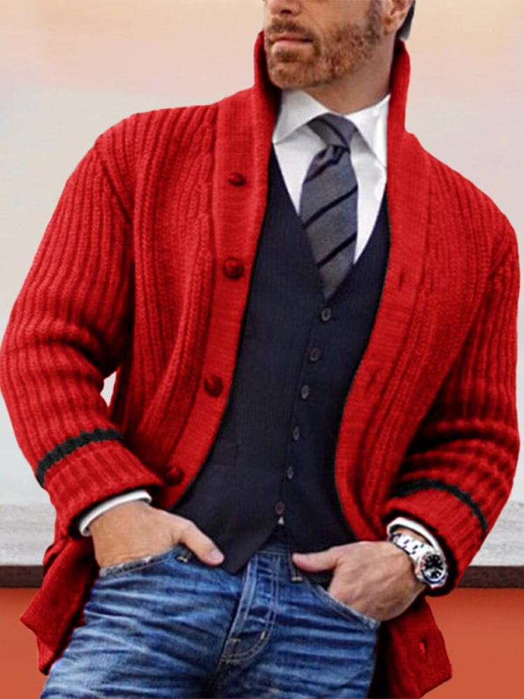 Semi-High Neck Knit Cardigan Sweaters coofandystore 