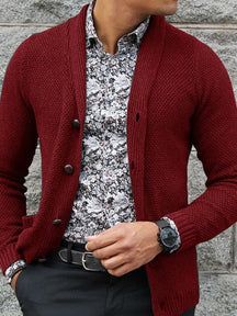 Cardigan Single-breasted Sweater Coat coofandystore Wine Red S 