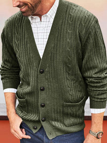 Trendy V-Neck Knit Cardigan Sweaters coofandystore Army Green M 