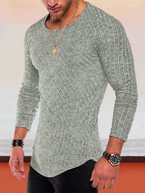 Slim Fit Texture Top Shirts & Polos coofandystore Light Green S 
