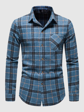 Thickened Flannelette Shirt Shirts coofandystore Blue S 