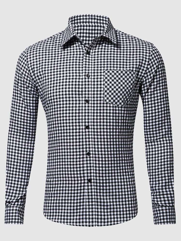Casual Plaid Graphic Long Sleeve Flannelette Shirt Shirts & Polos coofandystore 