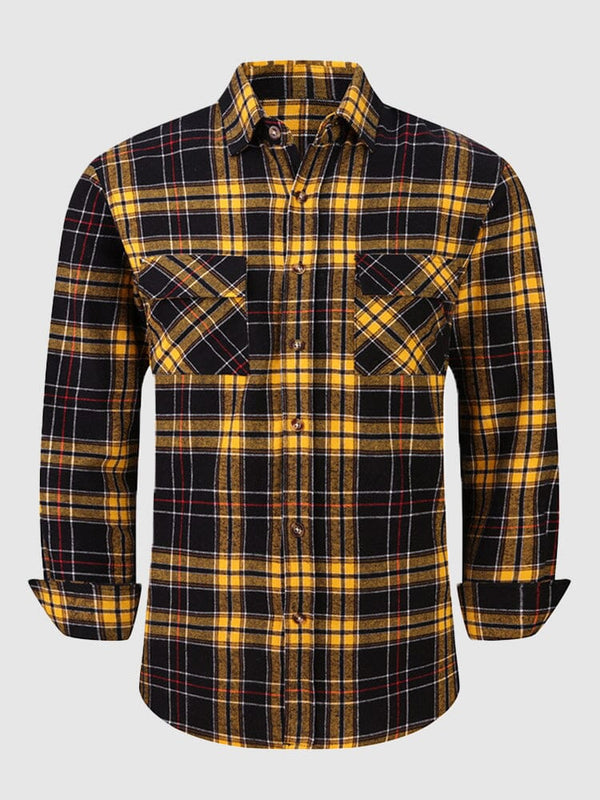 Casual Plaid Graphic Flannelette Shirt Shirts & Polos coofandystore PAT1 S 