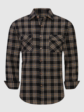 Casual Plaid Graphic Flannelette Shirt Shirts & Polos coofandystore PAT12 S 