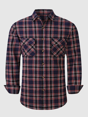 Casual Plaid Graphic Flannelette Shirt Shirts & Polos coofandystore PAT4 S 