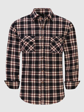 Casual Plaid Graphic Flannelette Shirt Shirts & Polos coofandystore PAT6 S 