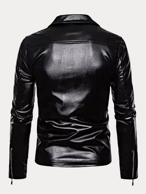 Slim Fit Lapel PU Leather Jacket Jackets coofandystore 