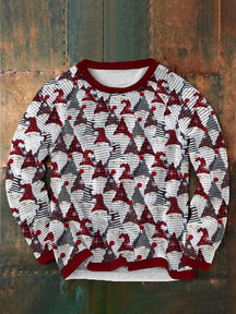 Christmas Trees Printed Round Neck Pullover Sweatshirt Sweaters coofandystore Red S 