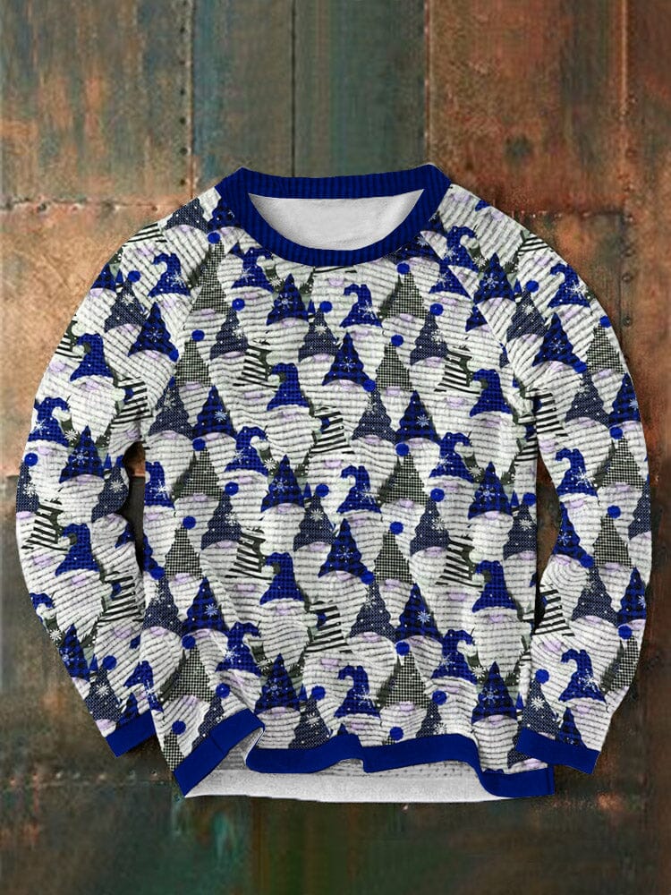 Christmas Trees Printed Round Neck Pullover Sweatshirt Sweaters coofandystore Navy Blue S 
