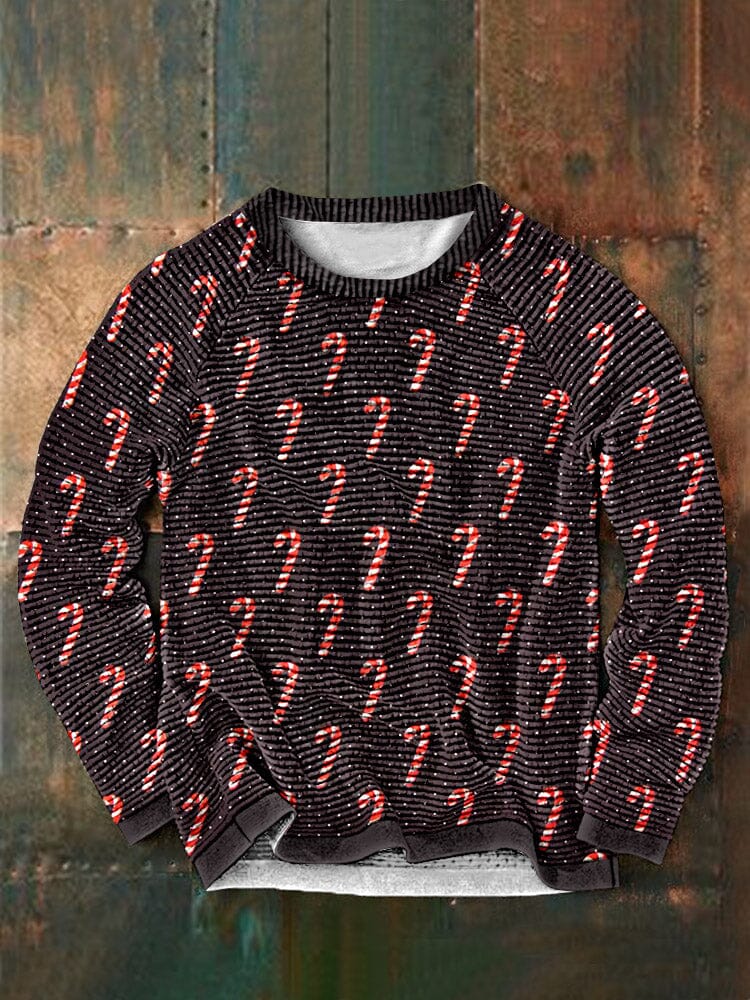 Christmas Candy Graphic Pullover Sweatshirt Sweaters coofandystore Brown S 
