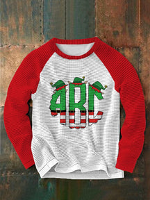 Christmas ABC Printed Round Neck Pullover Sweatshirt Sweaters coofandystore Green S 