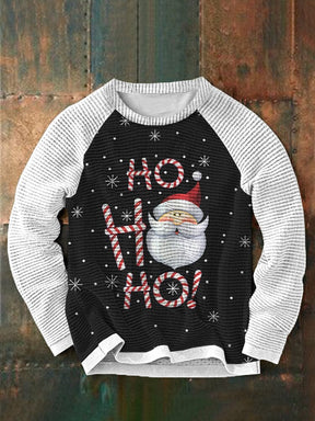 Christmas Word Printed Round Neck Pullover Sweatshirt Sweaters coofandystore White S 
