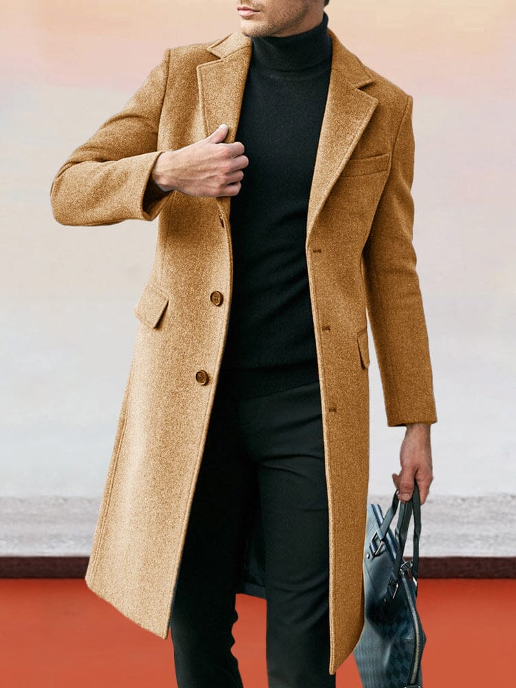 British Long Tweed Coat Coat coofandystore 