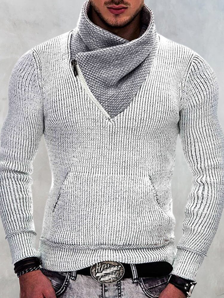 Slim Fit High Neck Sweater Sweaters coofandystore White S 