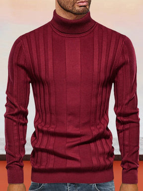 High Neck Knit Pullover Sweater Sweaters coofandystore Red S 