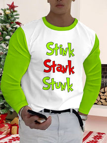 Christmas Style Words Printed Shirt Shirts & Polos coofandystore Green S 
