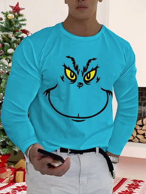 Christmas Smile Face Graphic Shirt Shirts & Polos coofandystore Blue S 
