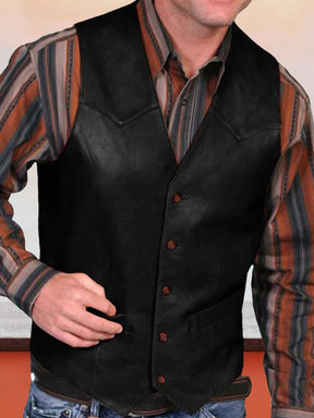Coofandy Vintage Leather Vest Vest coofandystore Black S 