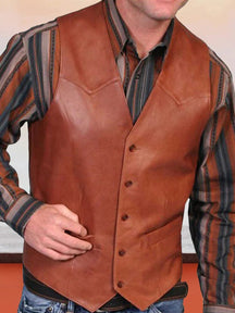 Coofandy Vintage Leather Vest Vest coofandystore Brown S 