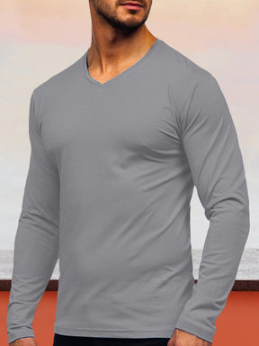 Solid Color Long-sleeved Basic T-Shirt