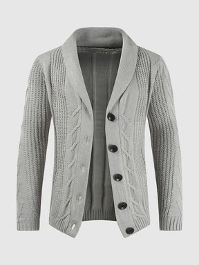 Solid Color Button Casual Sweater Cardigan Sweaters coofandystore Light Grey S 