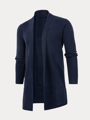 Slim Fit Long Knit Cardigan Sweaters coofandystore Navy Blue M 