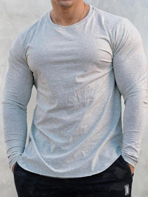 Solid Stretchy Gym Top T-Shirt coofandystore Light Grey XS 