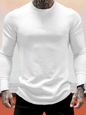 Solid Slim Fit Stretchy Top T-Shirt coofandystore 