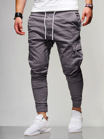 Beam Feet Flap Pocket Sport Pants Pants coofandystore Dark Grey XS 