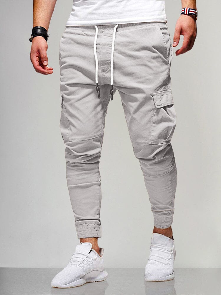 Beam Feet Flap Pocket Sport Pants Pants coofandystore Light Grey XS 