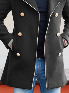 Trendy Lapel Double-breasted Coat Coat coofandystore 