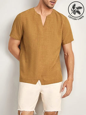 Cotton Linen Casual Short Sleeve Shirt