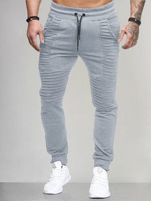 Unique Pleated Sport Pants Pants coofandystore Light Grey XS 