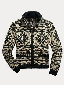 Trendy Graphic Sweater Coat Sweaters coofandystore Black M 