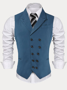 Slim Lapel Double-breasted Suit Vest